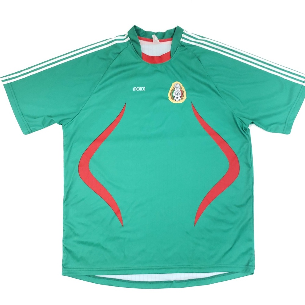 Mexico Mens Soccer Futbol Jersey Green Red Large